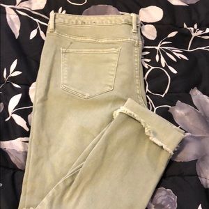Target brand green distressed Capri